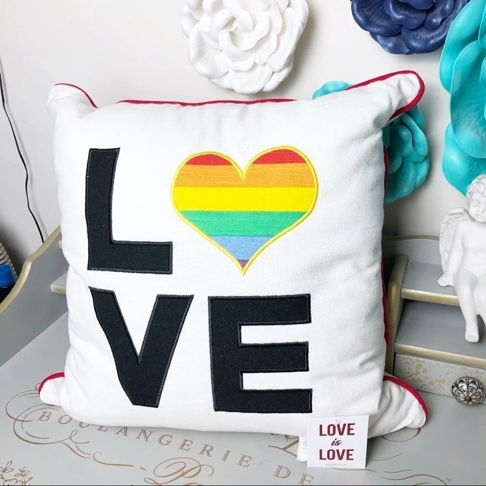 LOVE is love pride pillow